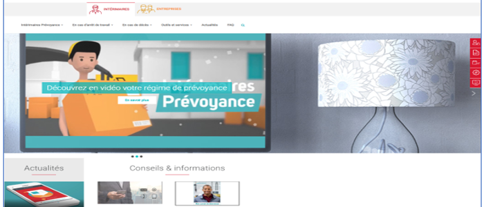 La page d’accueil du site Intérimaires Prévoyance fait peau neuve